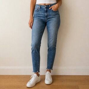 American Eagle Women Blue High Waisted Skinny Jeans Cozy Next Level Stretch 16